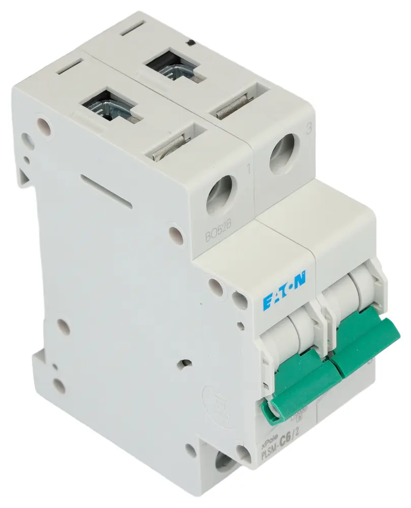 Interruptor automático 2P, 6A, Curva Tipo C, Poder de corte 10 kA, xPole, Montaje en Carril DIN | 242399 PLSM-C6/2-MW Eaton