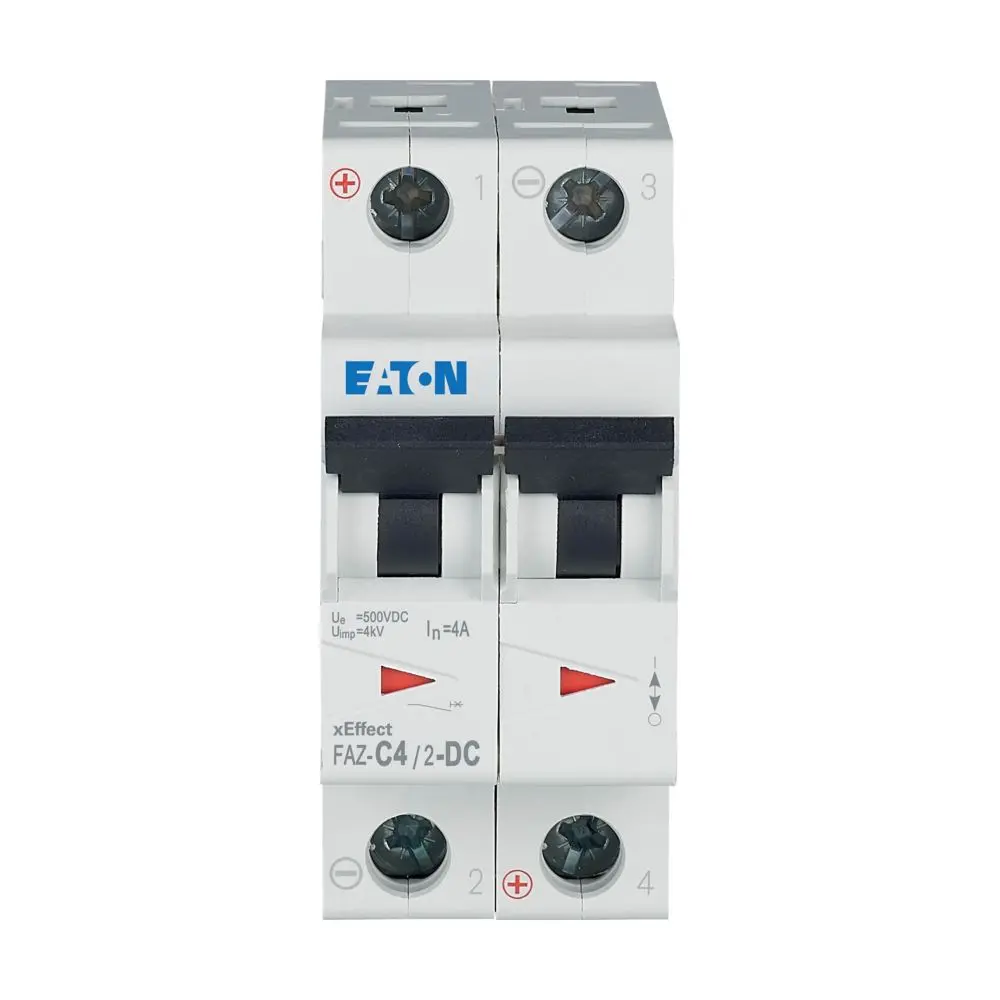 Interruptor automático 2P, 4A FAZ-C4/2-DC, FAZ-DC, Montaje en Carril DIN | 279136 FAZ-C4/2-DC Eaton