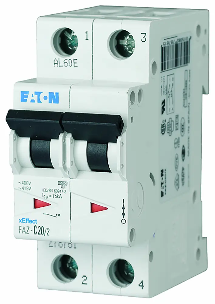 Interruptor automático 2P, 6A FAZ-K6/2, FAZ, Montaje en Carril DIN | 278794 FAZ-K6/2 Eaton