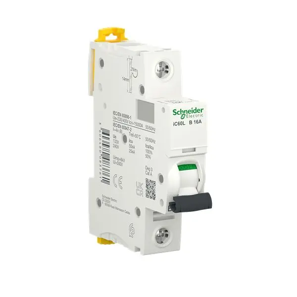 Interruptor automático 1P, 16A, Curva Tipo B, Poder de corte 15 kA, Acti9 | A9F93116 Schneider Electric