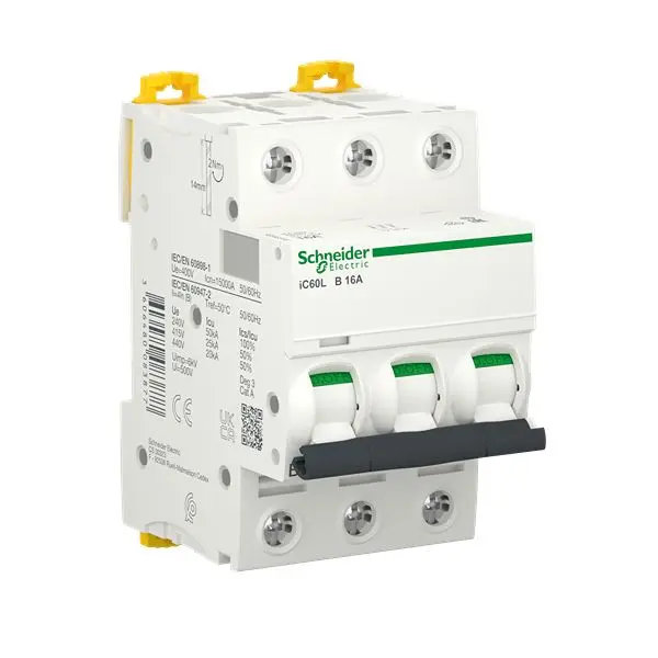 Interruptor automático 3P, 16A, Curva Tipo B, Poder de corte 25 kA, Acti9 | A9F93316 Schneider Electric