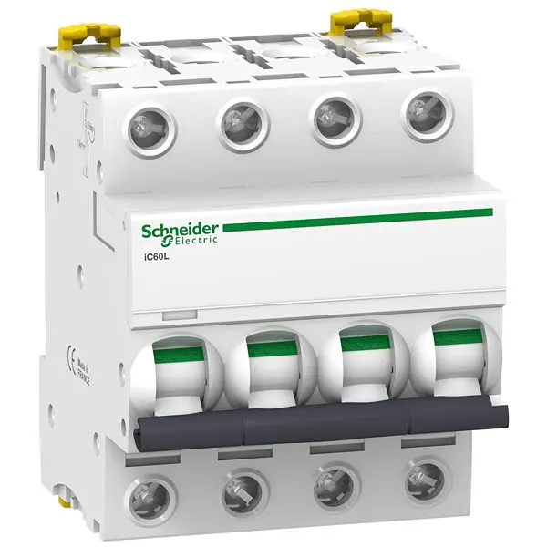 Interruptor automático 4P, 3A, Curva Tipo C, Poder de corte 100 kA, Acti9 | A9F94403 Schneider Electric