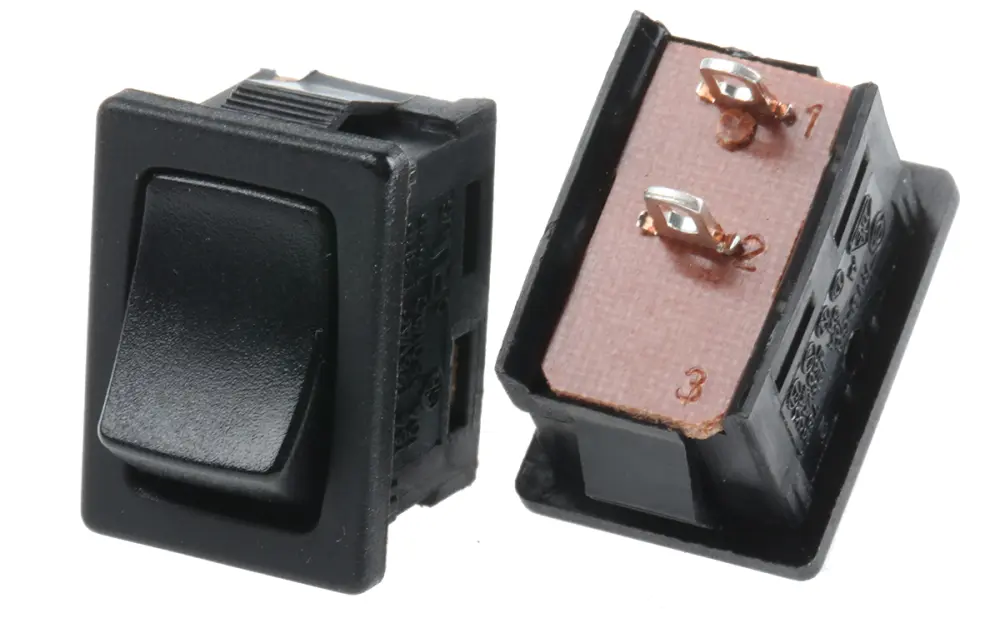 Interruptor de balancín, Contacto SPST, Enclavamiento, 16 125 V ac, No, Negro
