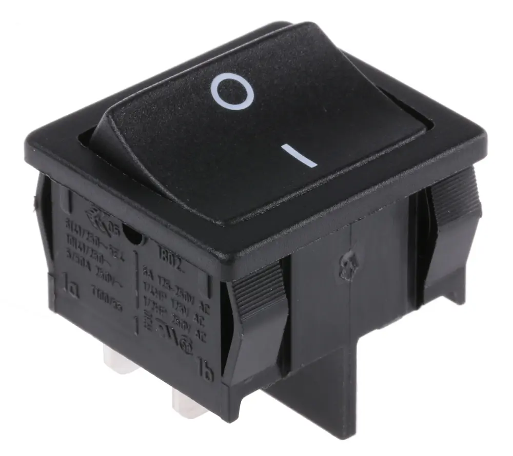 Interruptor de balancín, 1802.1108, Contacto DPST, On-Off, 10 , No, Negro, IP40 Marquardt