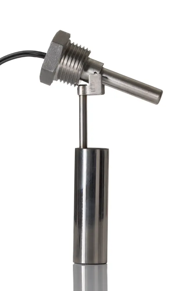 Interruptor de flotador de Acero inoxidable, con salida NA, 2,5 , cable de 1m, montaje Montaje lateral