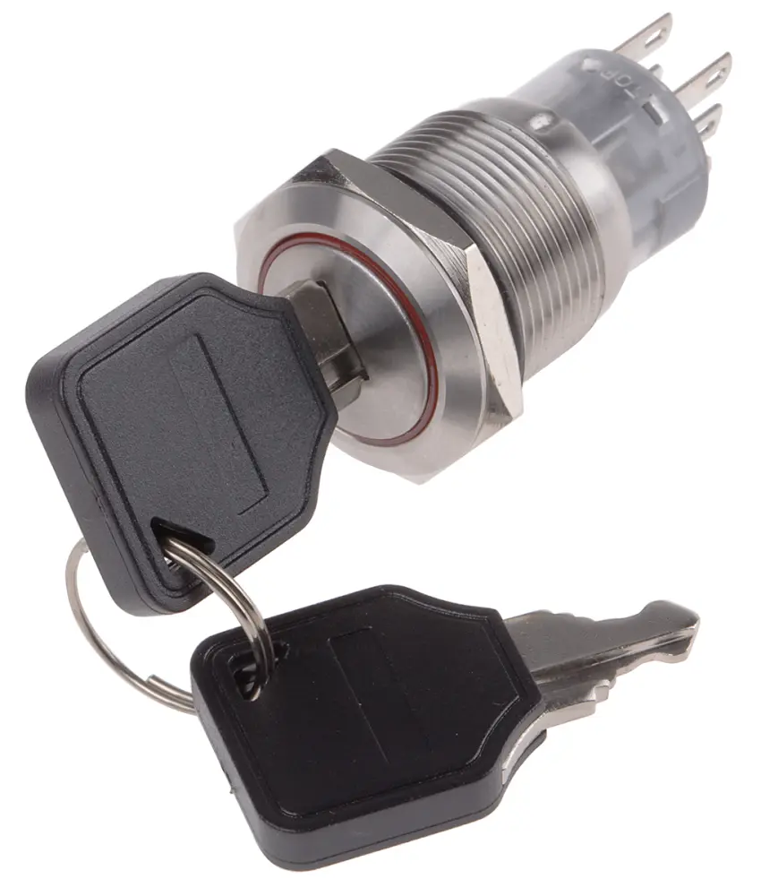 Interruptor de llave, IP40, DPDT, 5 , 2 vías, -20 → +55°C