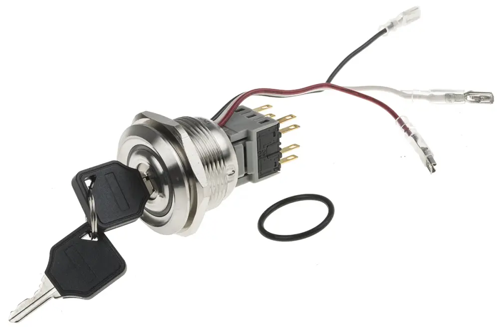 Interruptor de llave, IP40, DPDT, 5 , 2 vías, -20 → +55°C