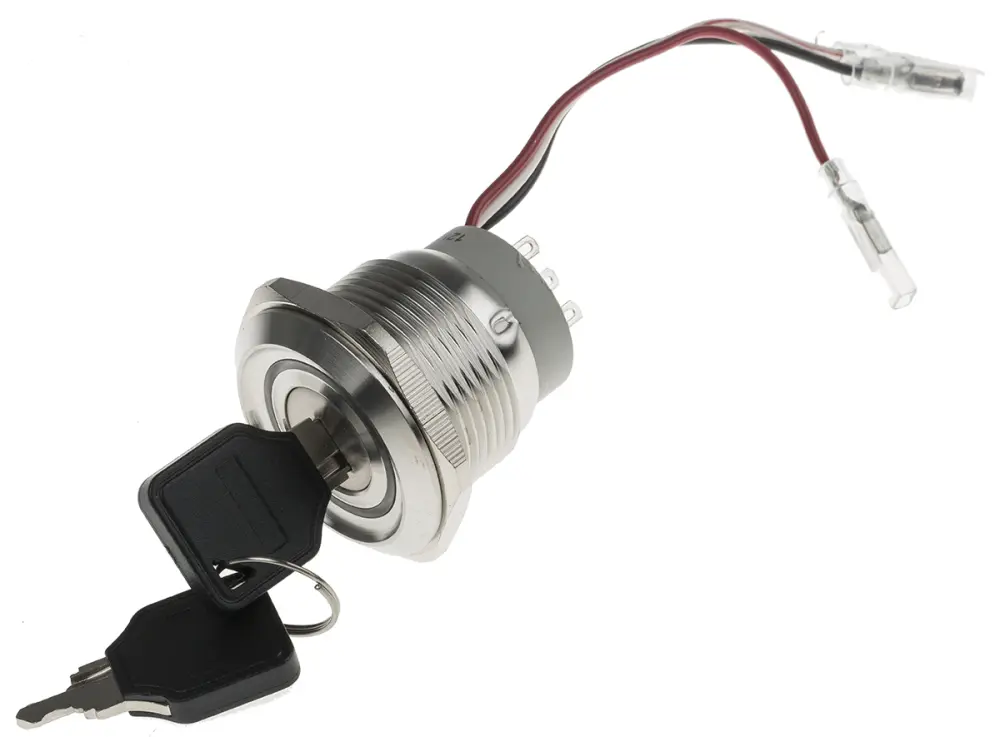 Interruptor de llave, IP40, DPDT, 5 , 3 vías, -20 → +55°C