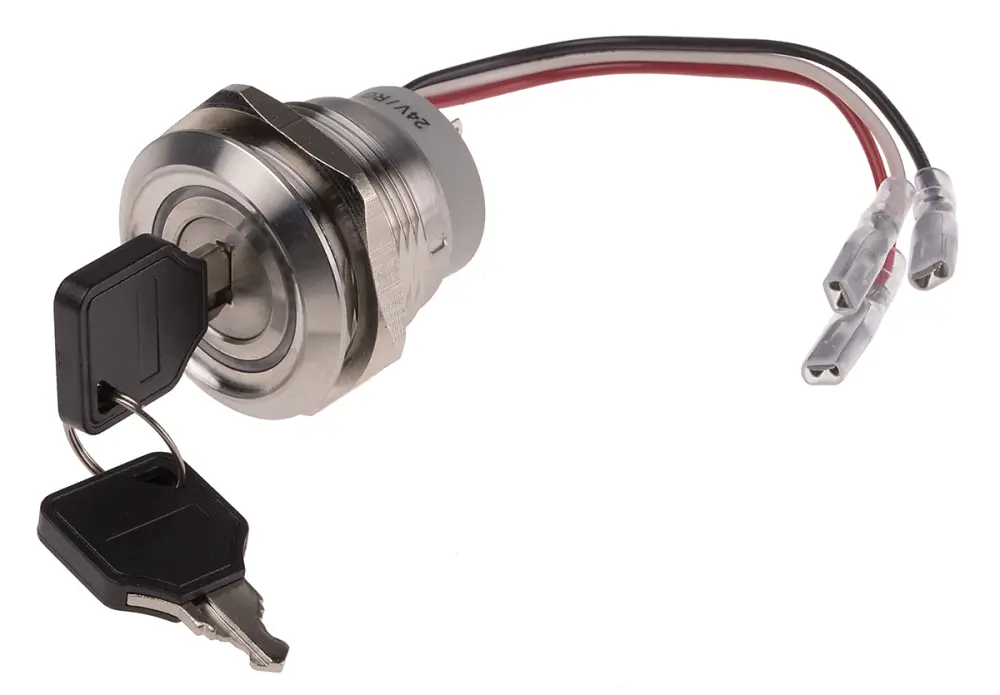 Interruptor de llave, IP40, DPDT, 5 , 3 vías, -20 → +55°C