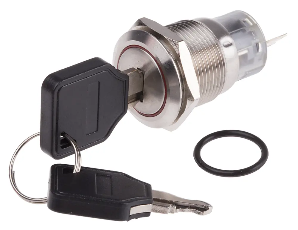Interruptor de llave, IP40, SPDT, 5 , 2 vías, -20 → +55°C