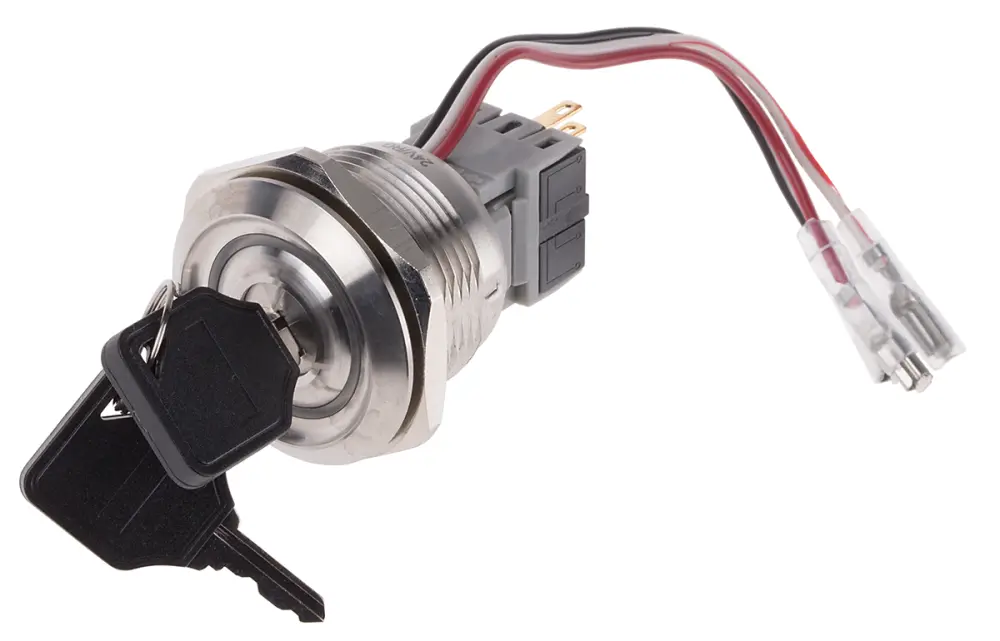 Interruptor de llave, IP40, SPDT, 5 , 2 vías, -20 → +55°C