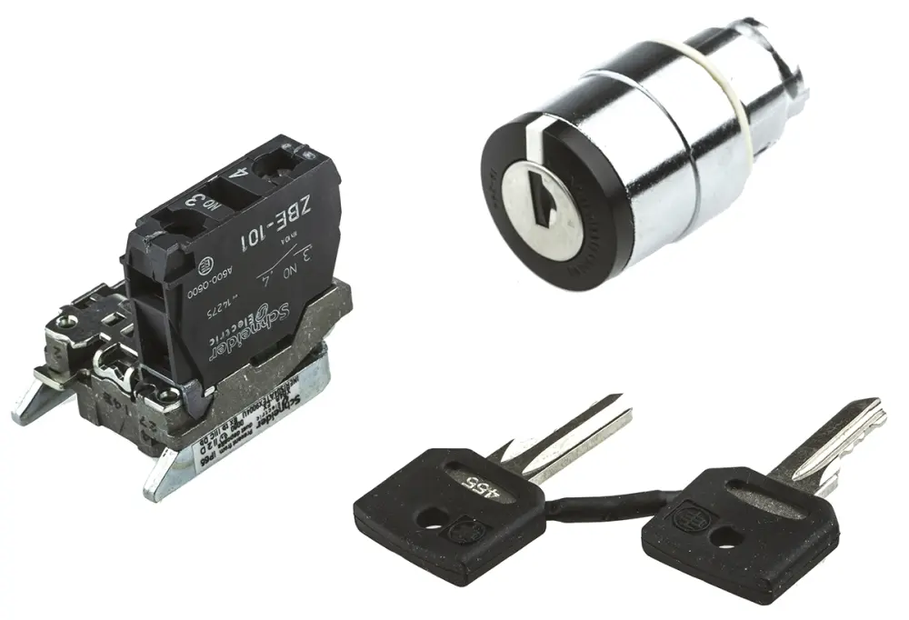 Interruptor de llave, IP65, 1 NA, 2 vías, -40 → +70°C | XB4BG21EX Schneider Electric