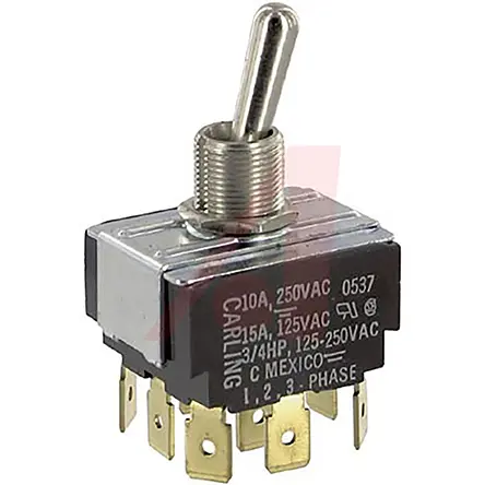Interruptor de palanca 3PDT, Funcionamiento On-Off-On | HM251-73 Carling Technologies