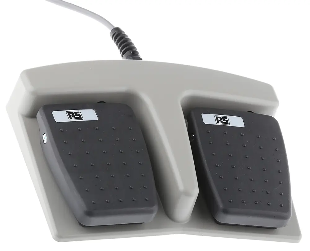 Interruptor de pedal, Contacto DPST, IPX7, Termoplástico, 3 , 24V, 24V, Funcionamiento Momentáneo