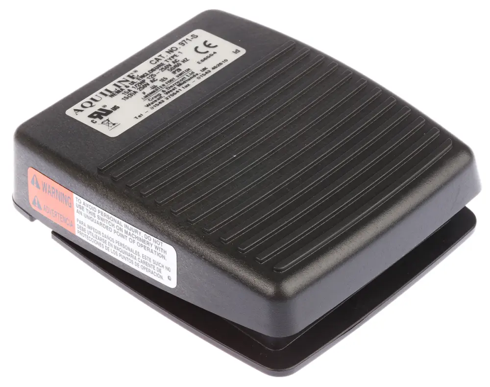 Interruptor de pedal, Contacto SP-CO, IP20, Polímero, 15 250 V ac, 250V, Funcionamiento Momentáneo