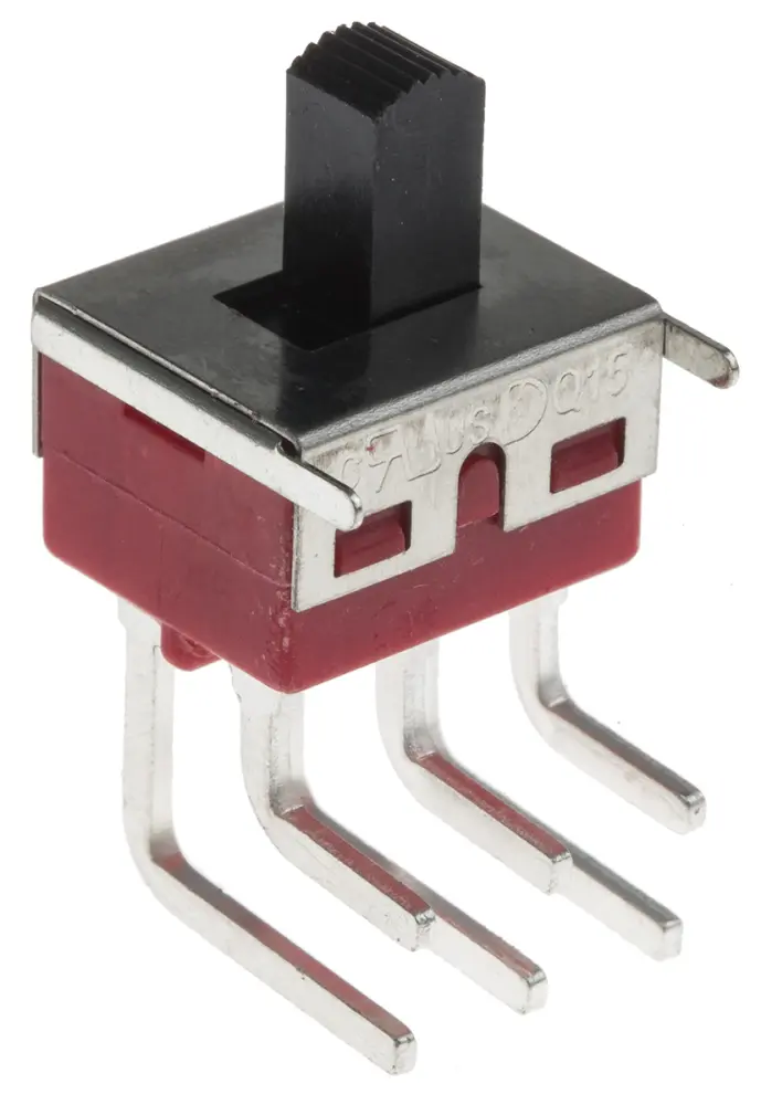 Interruptor de actuador deslizante DPDT, Enclavamiento, 5 28 V dc, actuador lateral, Montaje en PCB