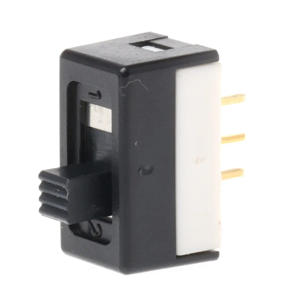 Interruptor de actuador deslizante SPDT, Enclavamiento, 1 250 V ac, actuador superior, Montaje en PCB