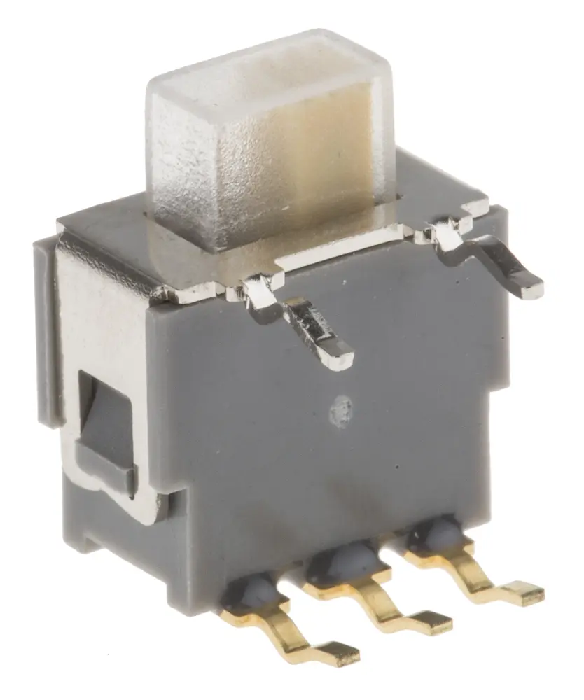 Interruptor de actuador deslizante SPDT, Enclavamiento, 400 mA 20 V, actuador lateral, Montaje en PCB, IP67