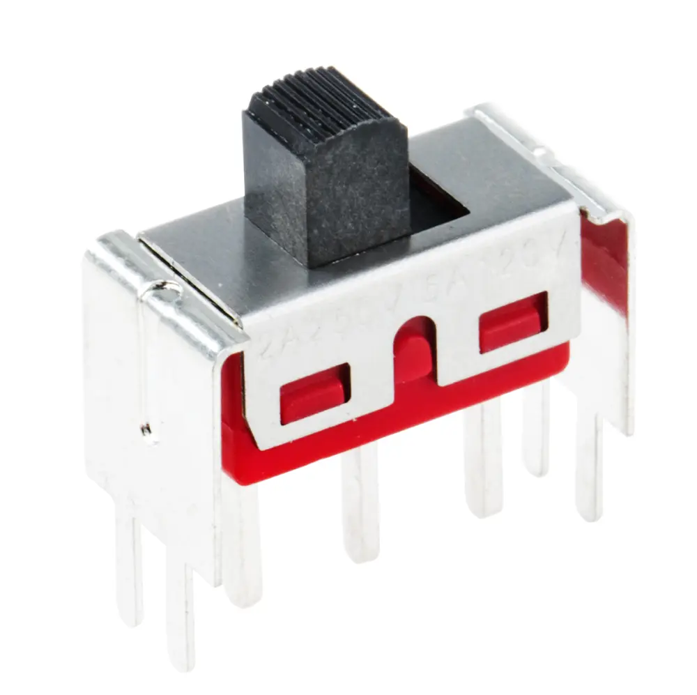 Interruptor de actuador deslizante SPDT, Enclavamiento, 5 28 V dc, actuador superior, Montaje en PCB