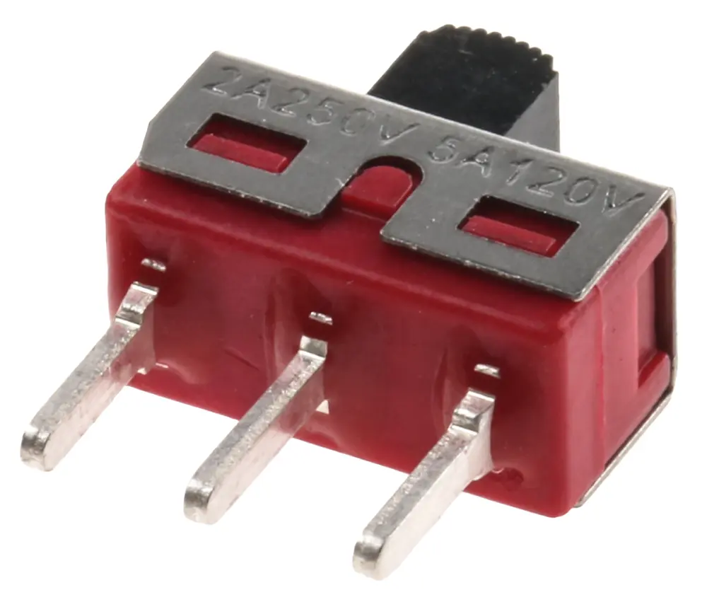 Interruptor de actuador deslizante SPDT, Enclavamiento, 5 28 V dc, actuador superior, Montaje en PCB