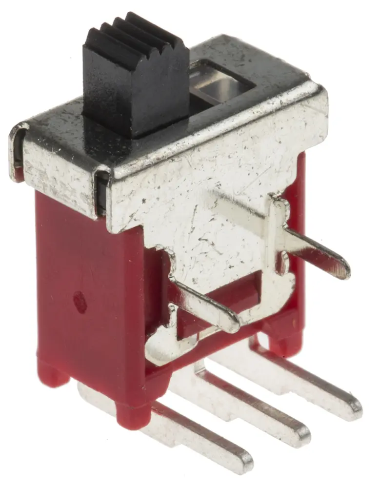 Interruptor de actuador deslizante SPDT, On-Off-On, 3 120 V ac, actuador lateral, Montaje en PCB