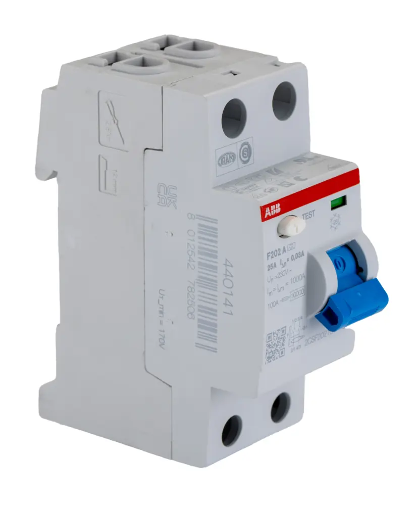 Interruptor diferencial ABB, 25A Tipo , 2 Polos, 30mA CE 230V ac | 2CSF202101R1250 F202 -25/0.03