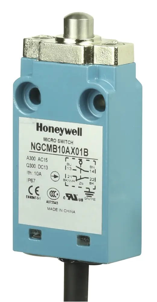 Final de carrera con Émbolo Honeywell NGC, DPDT, 2 NA / 2 NC, 10mA, IP67 | NGCMB50AX32B