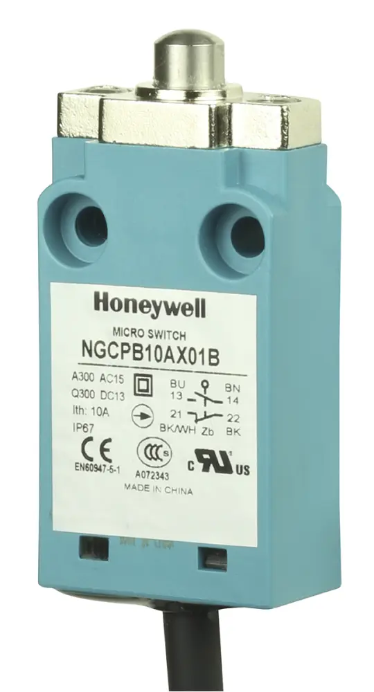 Final de carrera con Émbolo Honeywell NGC, DPDT, 2 NA / 2 NC, 10mA, IP67 | NGCPA50AX32B