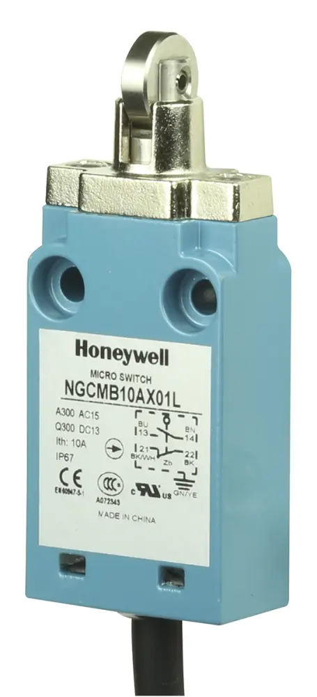Final de carrera con Pulsador con roldana Honeywell NGC, DPDT, 2 NA / 2 NC, 10mA, IP67 | NGCMA50AX32L