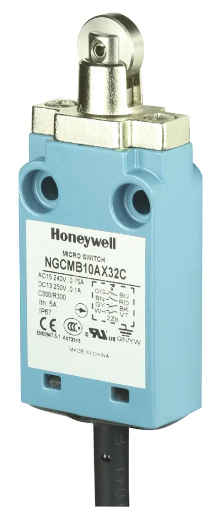 Final de carrera con Pulsador con roldana Honeywell NGC, DPDT, 2 NA / 2 NC, 10mA, IP67 | NGCMB50AX32C