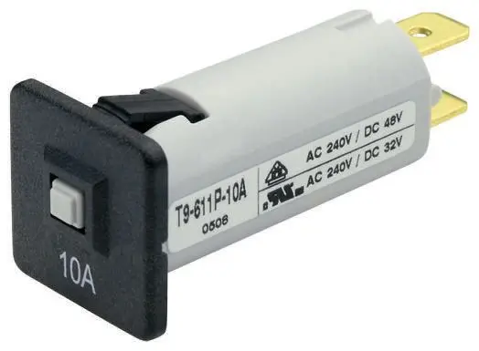 Disyuntor magnético térmico Schurter de 1 polo, 32 V dc, 240V ac, 8A | 4404.0003