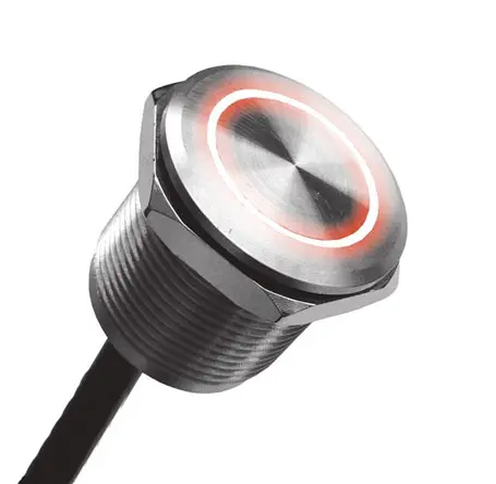 Interruptor piezo, 1 24 V dc, Terminales de Wire Lead IP68, IP69K, Color Gris, -40 → +85°C | MPZI022/F/GN/24 Bulgin