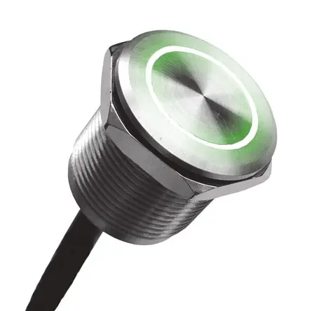 Interruptor piezo, 1 24 V dc, Terminales de Wire Lead IP68, IP69K, Color Gris, -40 → +85°C | MPZI022/F/D1/24 Bulgin