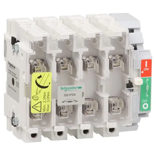 Interruptor seccionador Schneider Electric Bastidor cerrado, 50A, 4 50A | GS1FD4