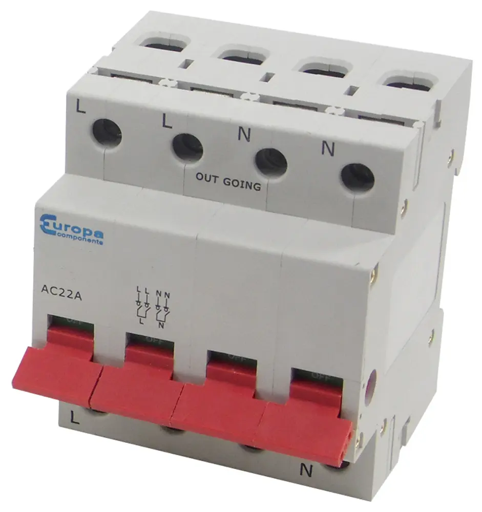 Interruptor seccionador, 4P, Corriente 125A, IP20 | ISO125-4 Europa