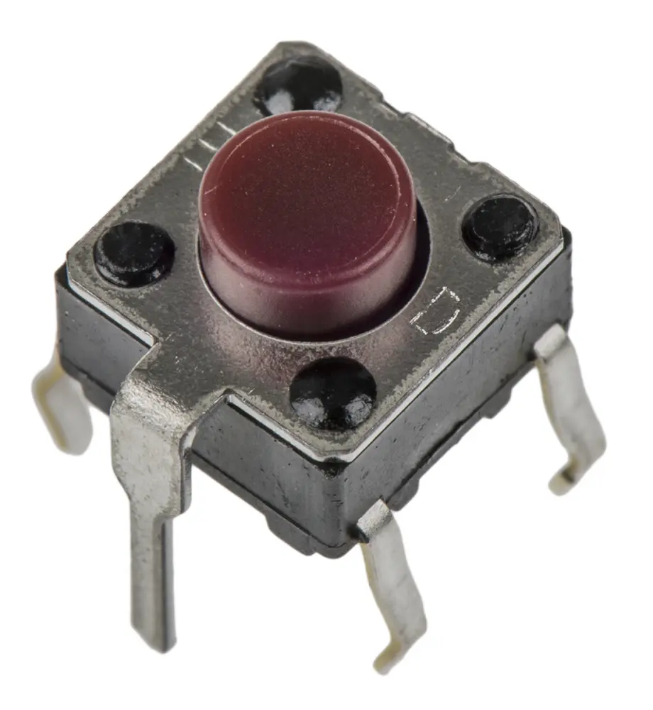 Interruptor táctil tipo Placa de empuje, Rojo, contactos SPST 5mm | EVQPBG05R Panasonic