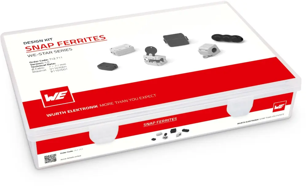 Juego de ferritas Wurth Elektronik, incluye Ferrita de Fijación, 33 piezas | 742711