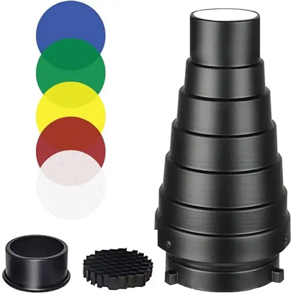 Kit Difusor Tipo Cono para Montura Bowens con Conectividad de 2.4 GHz