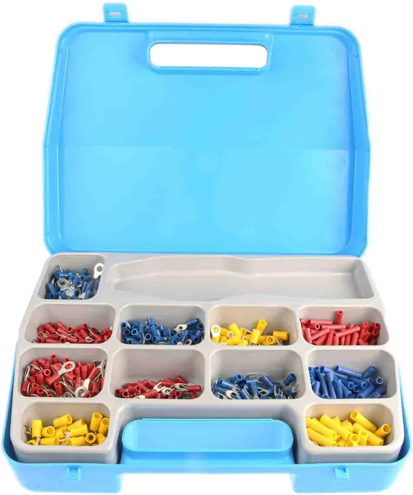 Kit terminal de crimpado, 750 Piece, Terminal aislado, 0.5mm² → 6mm² Ring, Spade and Butt Splice terminals