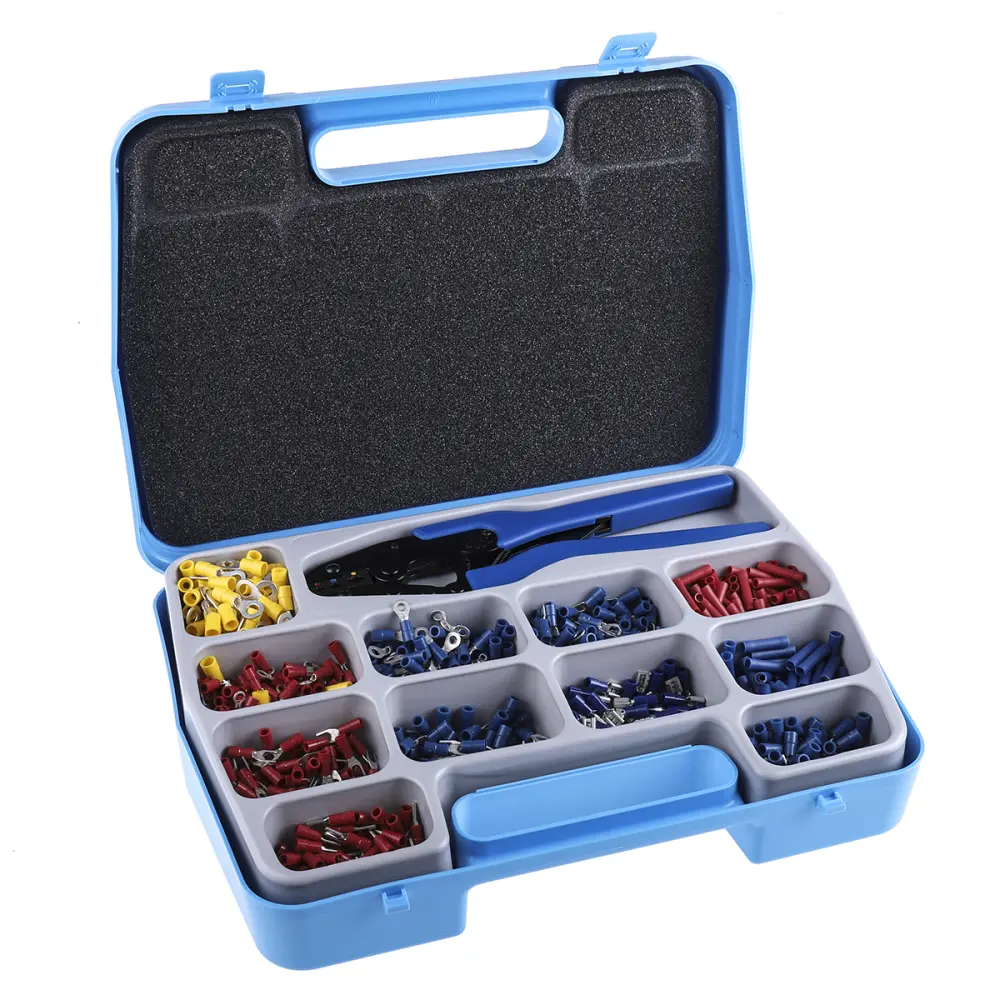 Kit terminal de crimpado, 800 Piece, Terminal aislado, 0.5mm² → 6mm² Ring, Butt Splice, Pin terminals and