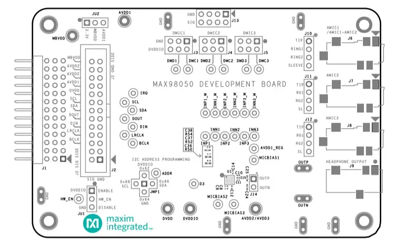 Codec Maxim Integrated Evalution Platform - MAX98050EVSYS#
