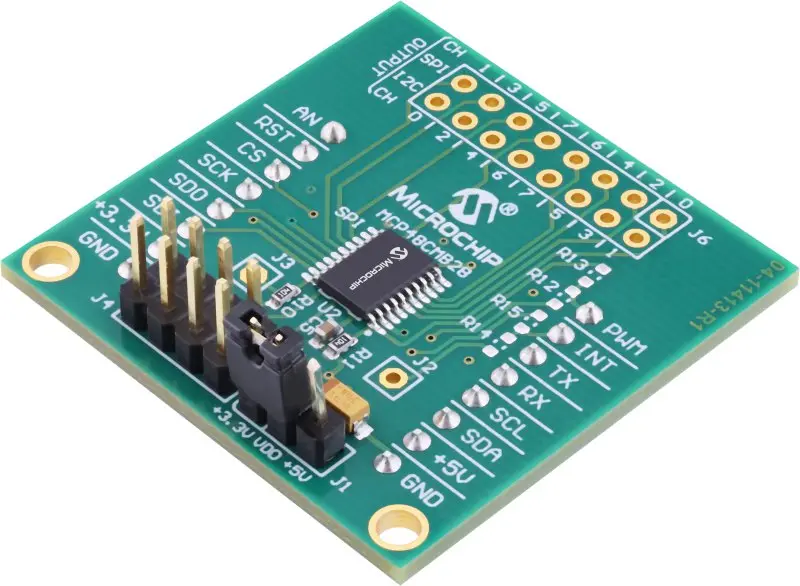 Placa de evaluación 1 LSb Octal DAC Evaluation Board de Microchip | EV76B70A