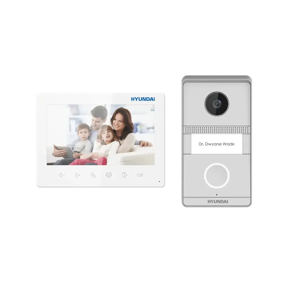 Kit d'interphonie vidéo 2 fils Plug & Play avec écran TFT 7" et caméra couleur 2MP. con 8 Canales