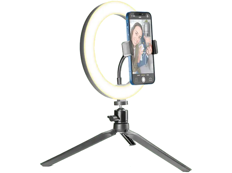 CELLULARLINE Kit Vlogging et Photographie Noir (SELFIERINGK) con Cableado Incluido