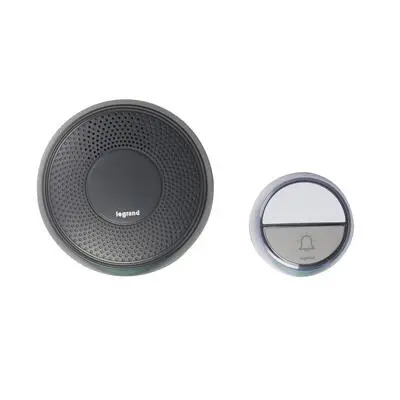 Kit Confort carillon et sonnette sans fil avec 15 mélodies alimentation par piles - anthracite con Cableado Incluido