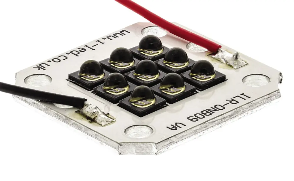 Teknoycondensa: LED IR ILS de 9 LEDs, λ 850nm, 5400mW/sr, 5670mW, 90°, encapsulado PCB de 2 pines, mont. SMD | ILR-IO09-85NL-SC201-WIR20...