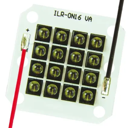 LED IR ILS de 16 LEDs, λ 850nm, 9600 mW, 10080mW, ±45°, encapsulado PCB de 2 pines, mont. SMD | ILR-IO16-85NL-SC201-WIR...