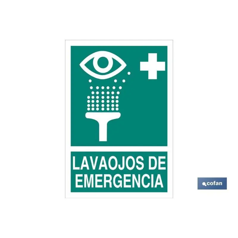 Se #241;al luminiscente 420x297mm. Lavaojos de emergencia pictograma + text