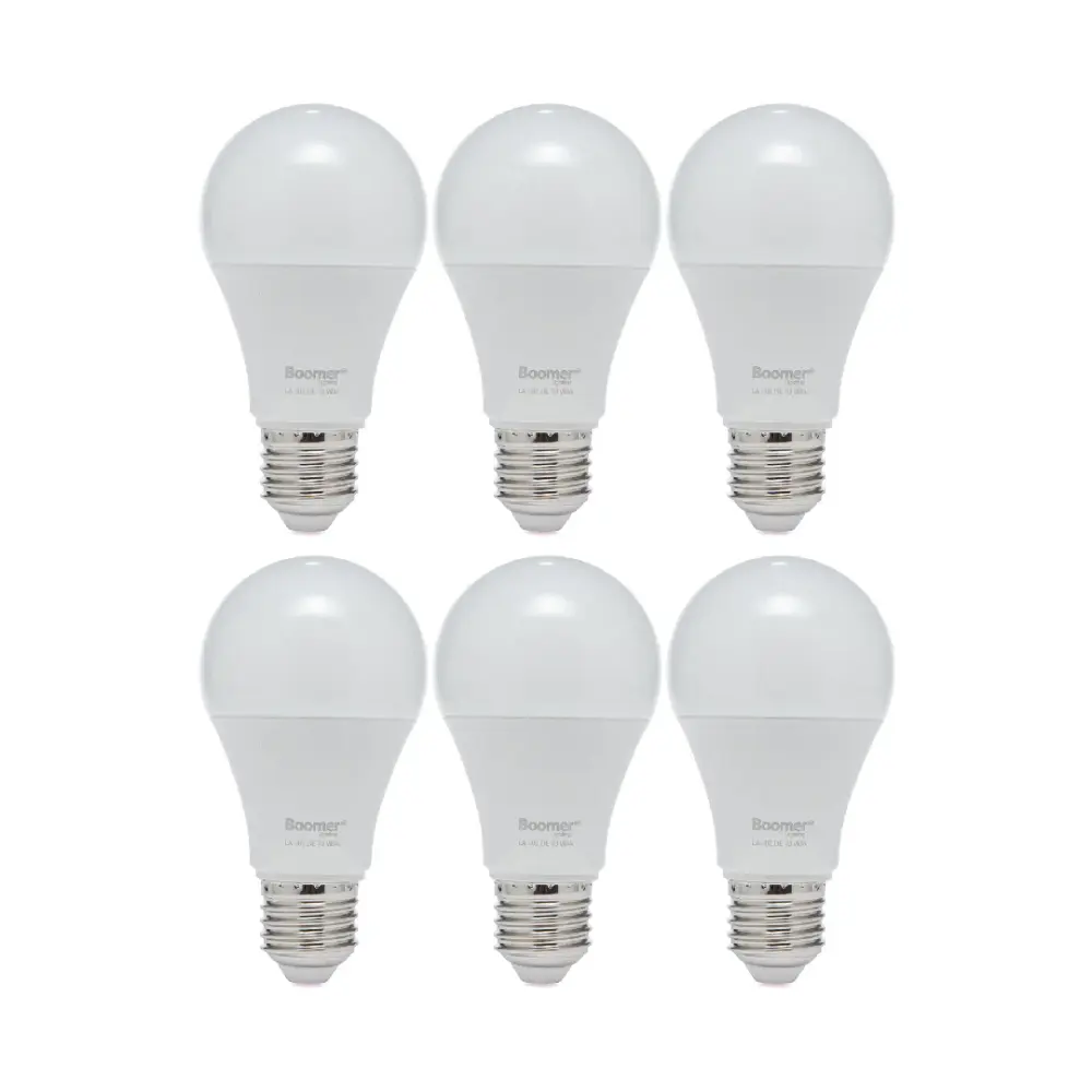 Alta Seguridad PAQUETE DE 6 FOCOS A19 LED 8.5W, LUZ FRÍ, 850 LM, BASE E27