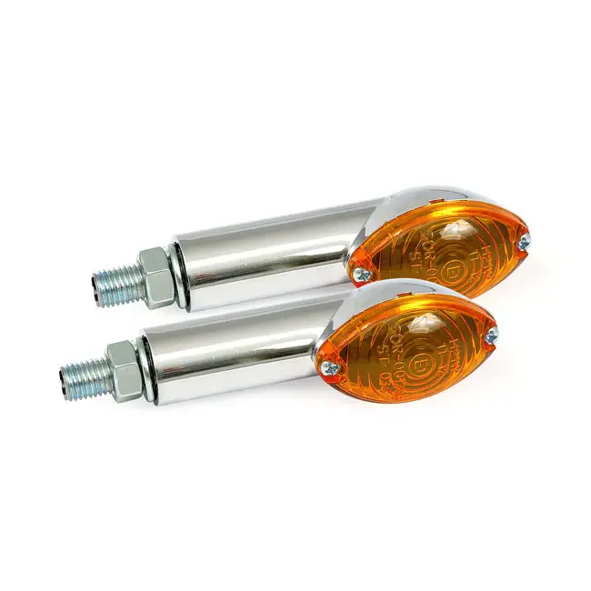 Cateye Turn Signals, Chrome. Mandarina Lens Harley-Davidson